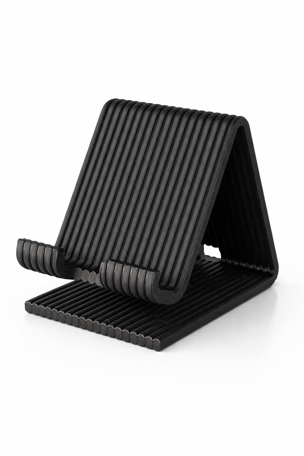 Universal Mobile Phone Holder Stand for Desk | 3D Printed Anti-Slip Smartphone Stand | Adjustable Viewing Angle Mobile Stand for Table | Compatible with All Smartphones | Black-image-45