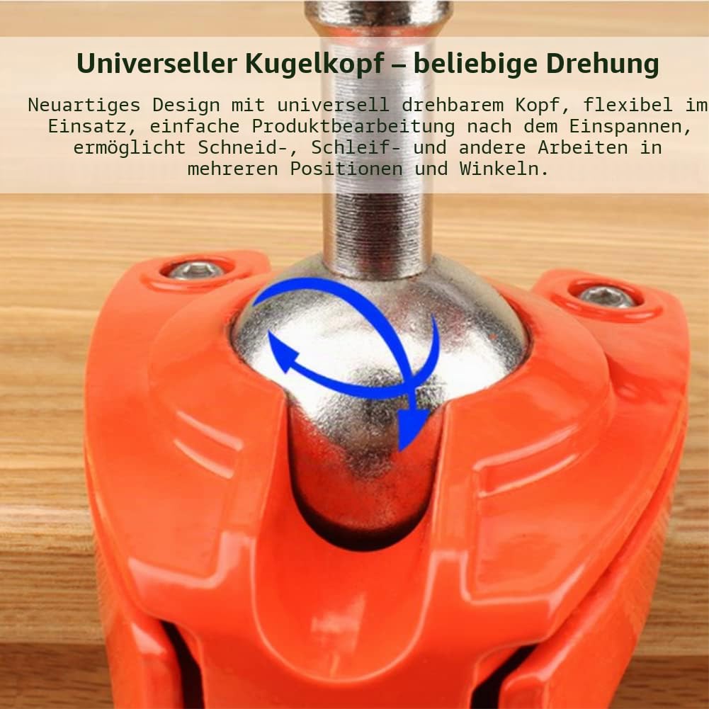 Mini Schraubstock 360° Schwenkbar, Backenbreite 70mm, Tischschraubstock mit Großen Härte, Rutschfest Gummi Scheibe für Fixieren von Werkstücken im Holzbearbeitung Schweißen Gebrauch