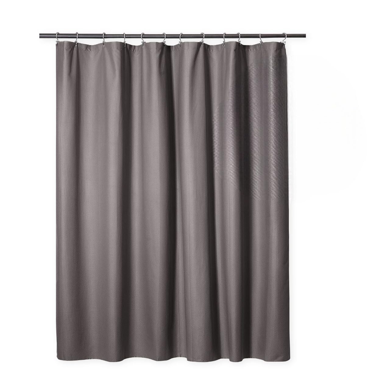 Microdry Charcoal Water Repellent Fabric Embossed Shower Curtain Liner – Superior Fabric Quality – Luxury – Bathroom | 72” X 72” |