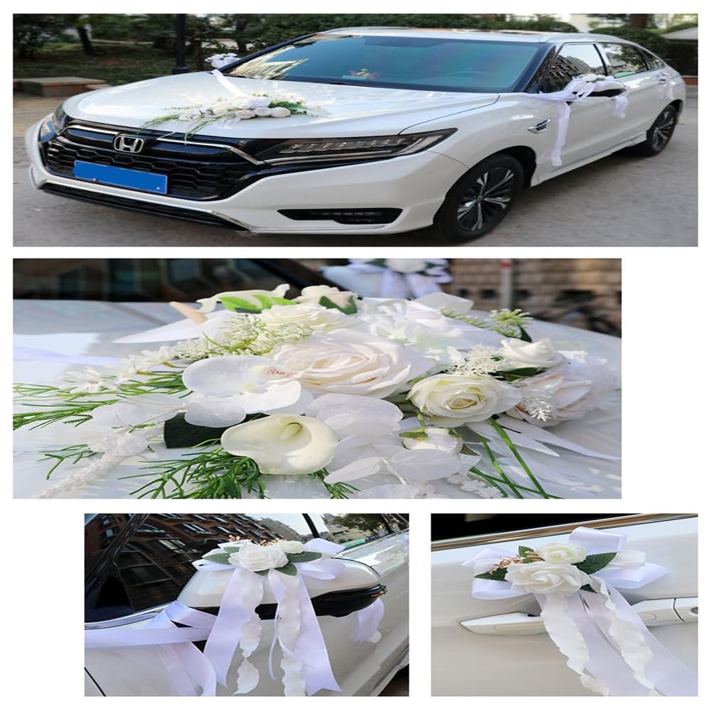 Autoschmuck Hochzeit Auto Schmuck Braut Paar Rose Deko Dekoration Hochzeit Car Auto Wedding Deko Hochzeitsauto Dekorationsset Hochzeitsdeko Auto Blumenschmuck Hochzeitsschmuck Champagner Blau