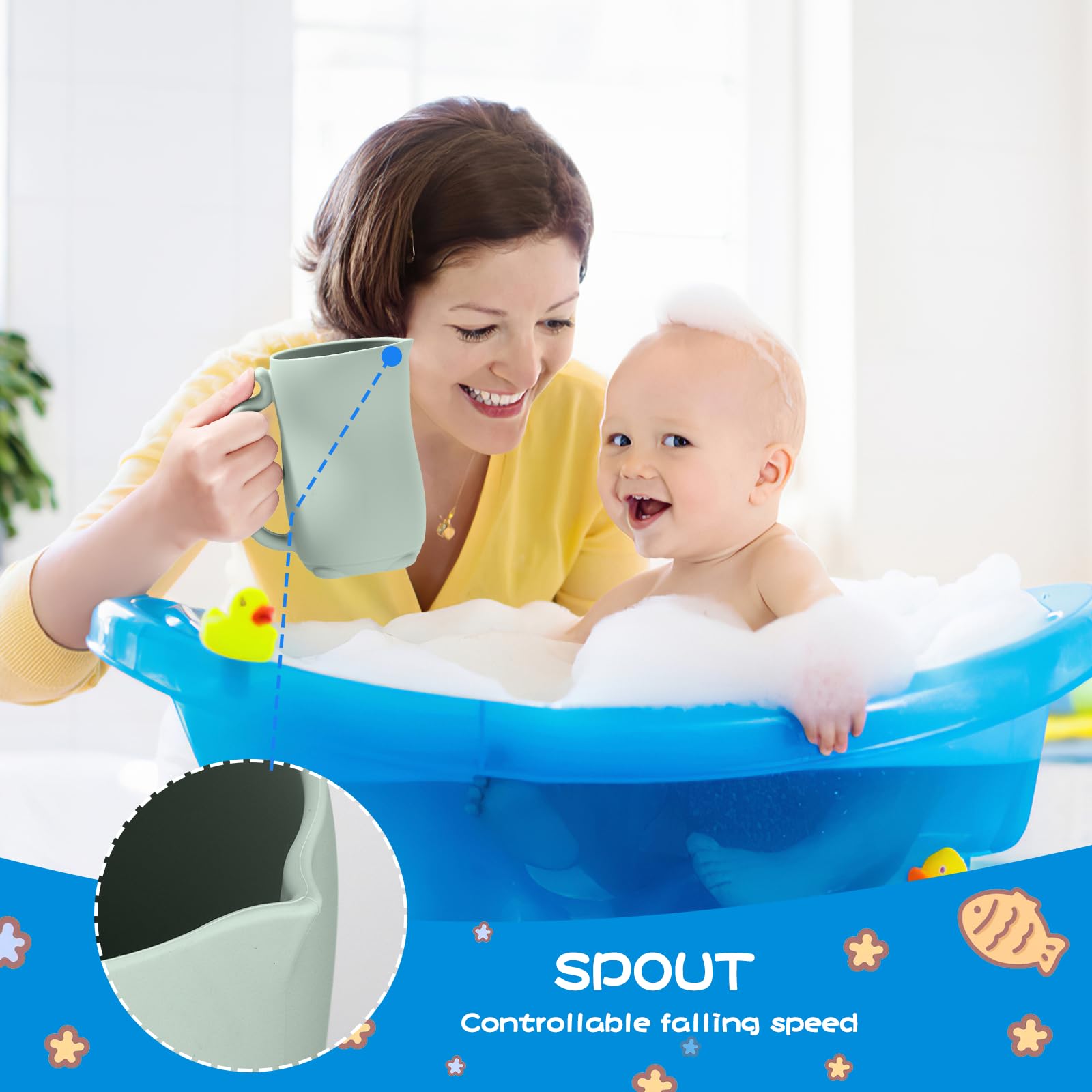 Shampoo Cup Baby Hair Wash Jug Baby Bath Jug For Baby Washing