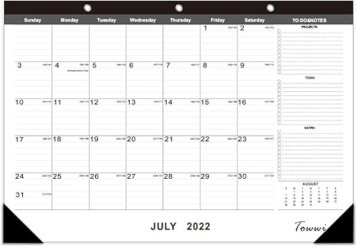 Amazon Towwi 18 年式 マンスリーデスクパッド カレンダー 16 8インチ X 11 7インチ 卓上 ウォールカレンダー 日々のスケジュールプランナー 9月 2月 ブラック カレンダー 文房具 オフィス用品 Amazon Towwi 18 年式 マンスリーデスクパッド カレンダー 16 8インチ X 11 7インチ 卓上 ウォールカレンダー 日々のスケジュールプランナー 9月 2月 ブラック カレンダー 文房具 オフィス用品
