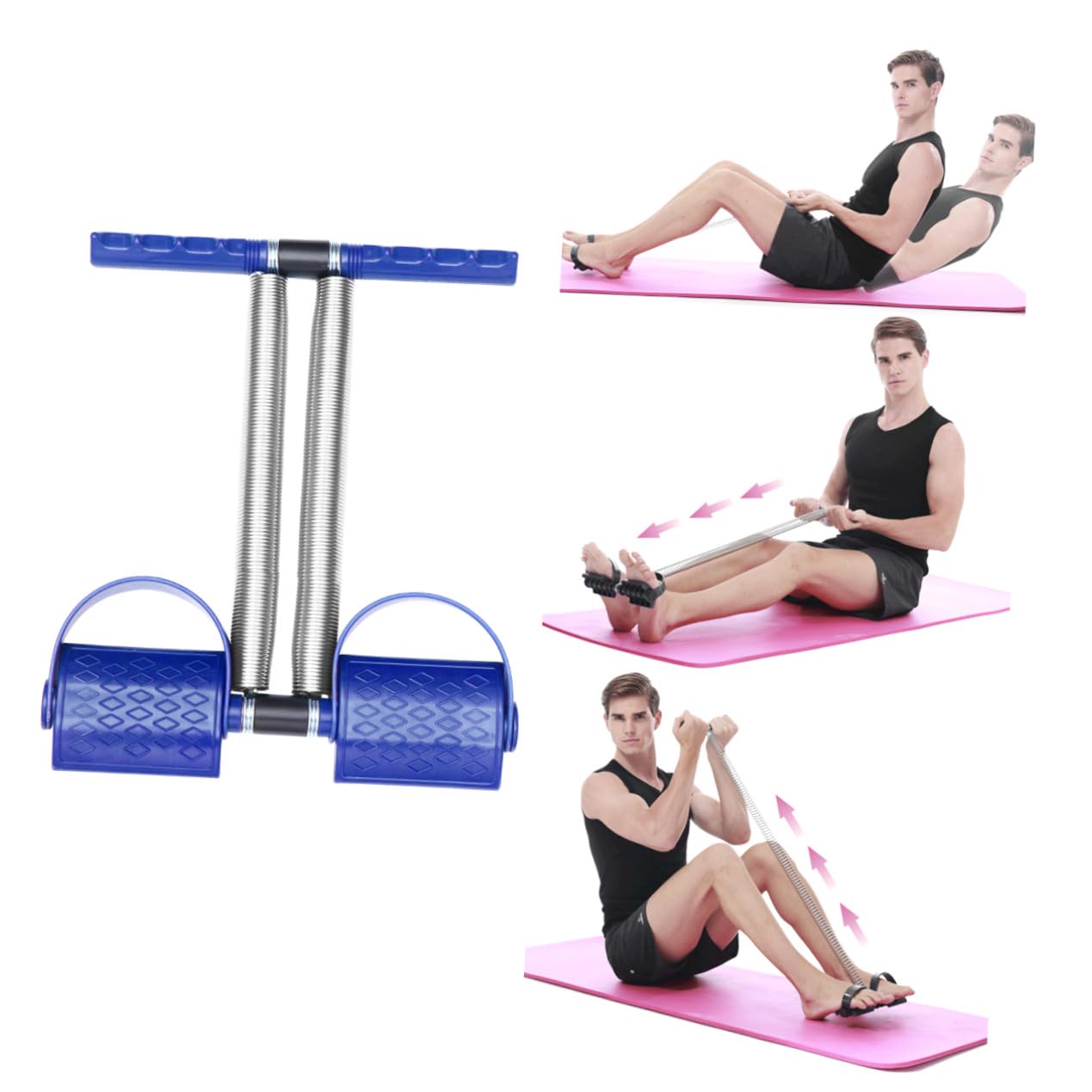 Abaodam pedale di trazione della gamba attrezzature per l'allenamento delle gambe palestra ginnico per le gambe tavola elastica idoneità alla pedalata attrezzature per il fitness Black