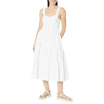 Madewell Suzette Seamed Bodice Tiered Midi Dress Women