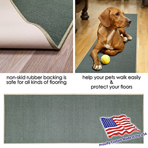 Custom Size Teal-Green Solid Plain Rubber Backed Non-Slip Hallway Stair Runner Rug Carpet 31 Inch Wide Choose Your Length 31In X 7Ft #TOP4