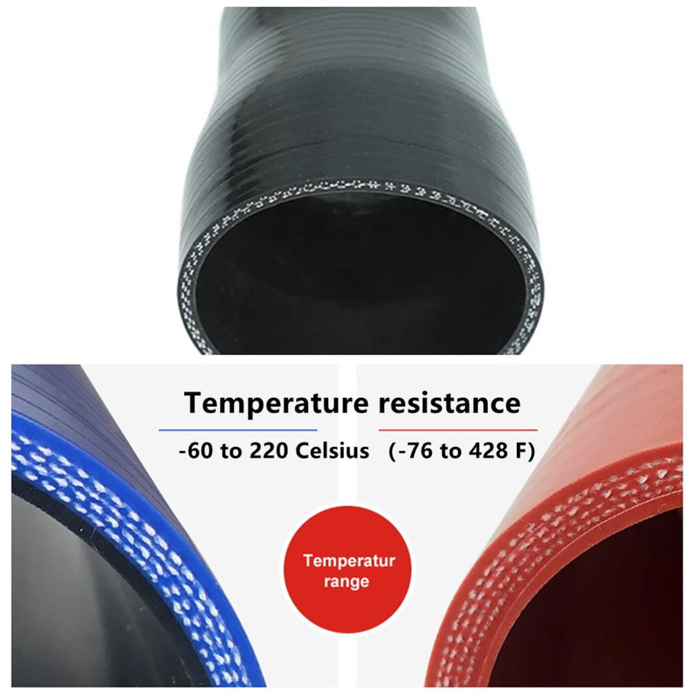 2 To 2.5 Silicone Coupler 2.5" TO 2 1/2" Straight Silicone Hose Black-Red 63mm 2 In Intercooler Pipe - Foto 8