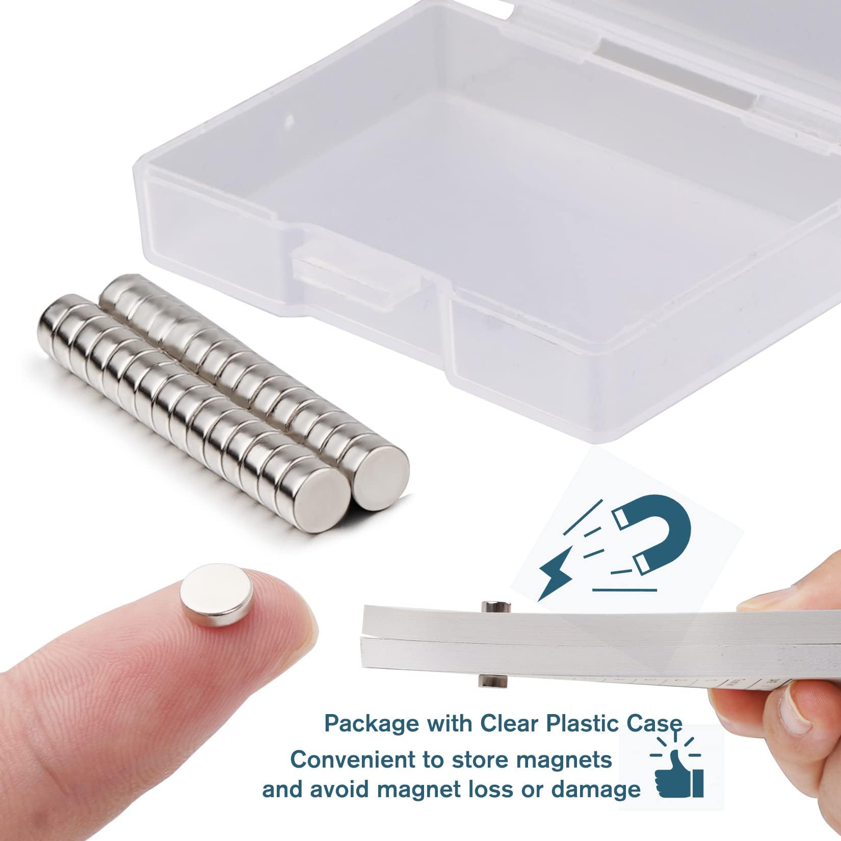 FINDMAG 30 Pack Magnets, Fridge Magnets, Whiteboard Magnets, Small Magnets for Fridge, Magnets for Whiteboards, Mini Magnets for Crafts, Home, Office, Tools, DIY - 8 mm x 3 mm