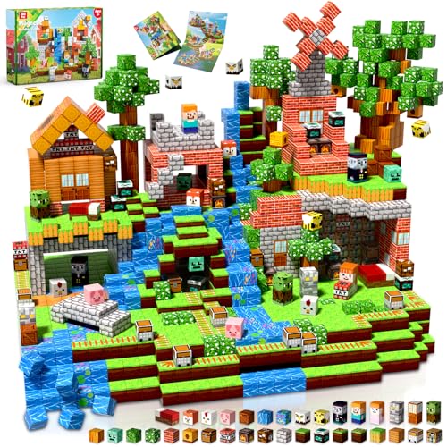 Goody King Bloques Magneticos Construccion Niños 200 Piezas - Magnetic Blocks con Temática de Bosque y Animales - Juguetes Montessori Construcciones Magneticas Niños para Niños y Niñas de 3 a 9 Años