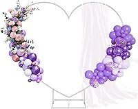 Vista 8 de Kit de arco de globos de metal, marco de arco de columna de globo de amor, soporte de arco de corazón de boda, suministros para bodas, novias, día