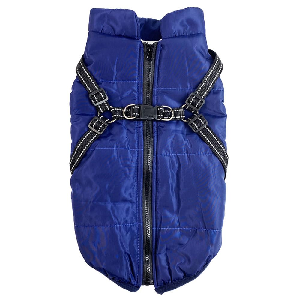 FANSU Winter Dog Coats - Waterproof, Windproof, Warm Jacket Vest for Medium to Large Dogs (5-66lb), 2XL, Navy Blue