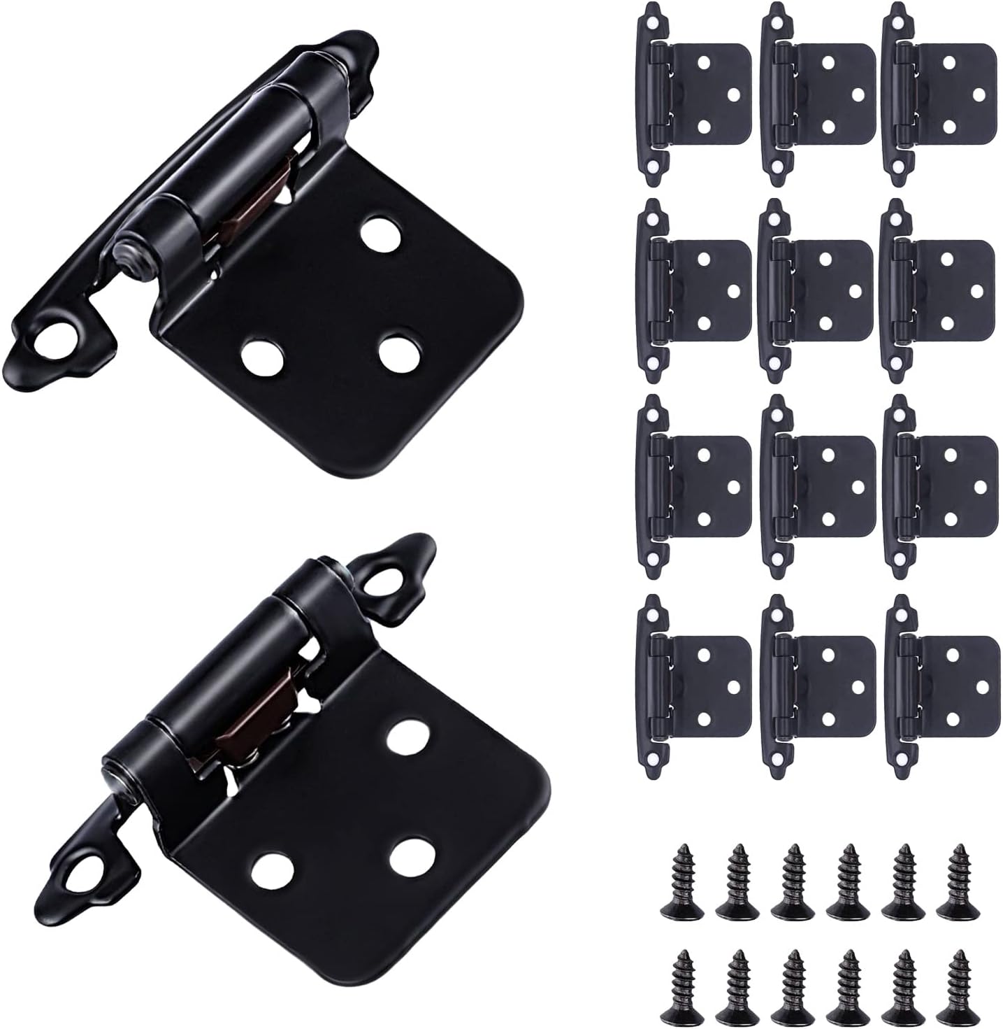 Overlay Hinges Matte Black 1/2"Overlay Door Hinge,8