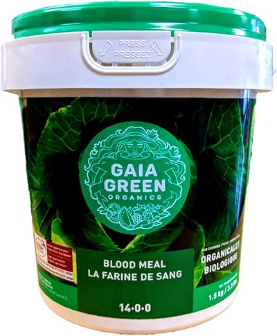 Gaia Green Blood Meal 14-0-0 1.5kg tub - great for rapid growth in trees, shrubs, and vegetables