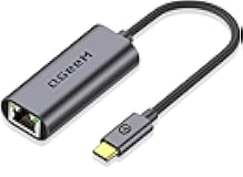 USB C to Ethernet Adapter, QGeeM Gigabit Ethernet to USB Type C, Thunderbolt 3/4 to RJ45 LAN Network Adapter Compatible for iPhone 15 Pro/max, MacBook Pro/Air, iPad Pro, Dell XPS etc-Classic Gray