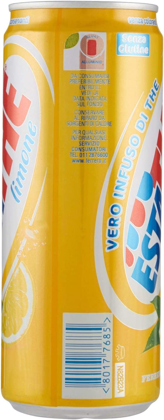 Paquete de prueba Ferrero ESTATHE Té helado The' Limón Té Tarro de melocotón 48 x 330 ml