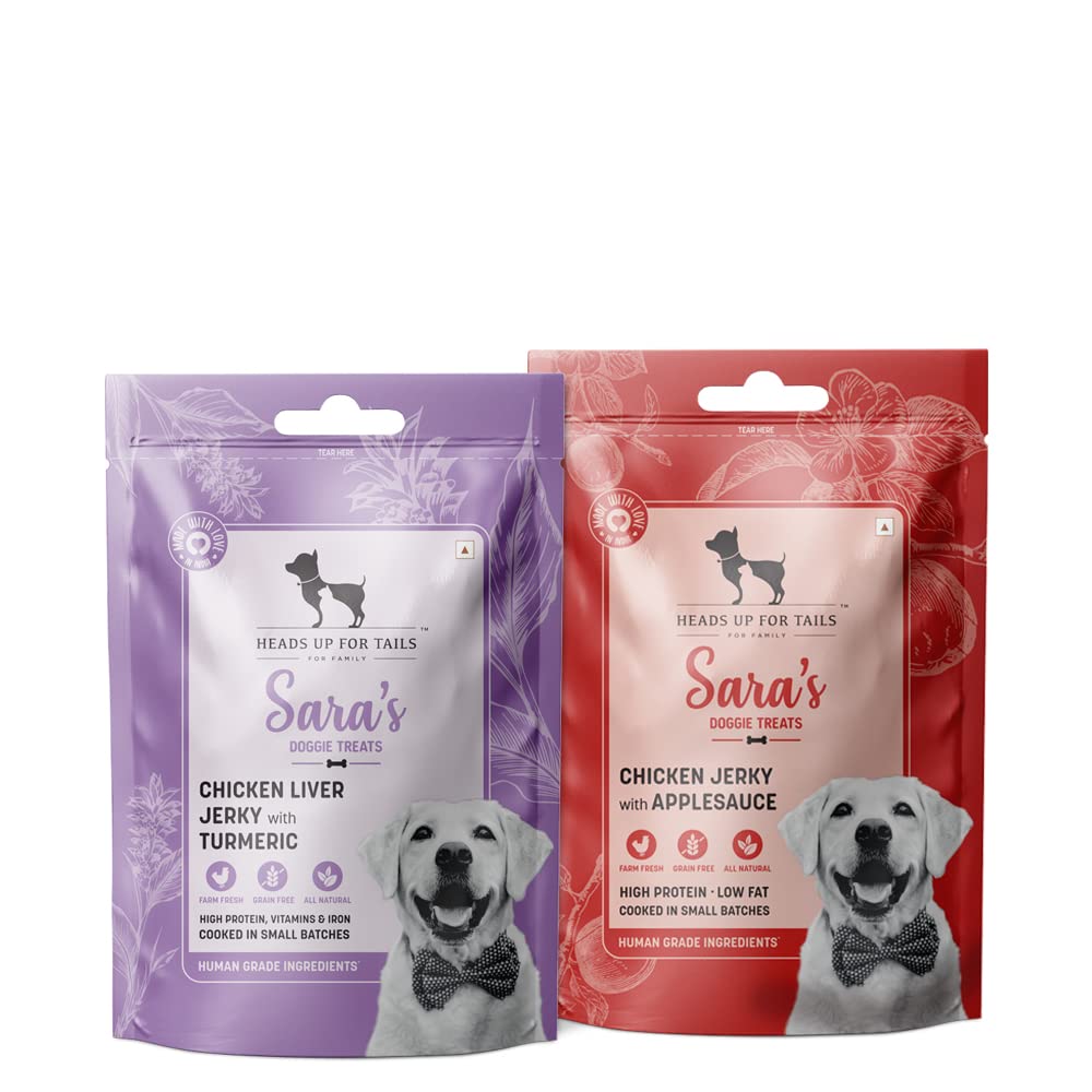 Heads Up For Tails Huft SaraS Dog Treats Combo Chicken Jerky With Applesauce & Chicken Liver With Organic Turmeric - Pack of 2(For All life stages) (B0BR8DJYBK) Amazon Price History, Amazon Price Tracker