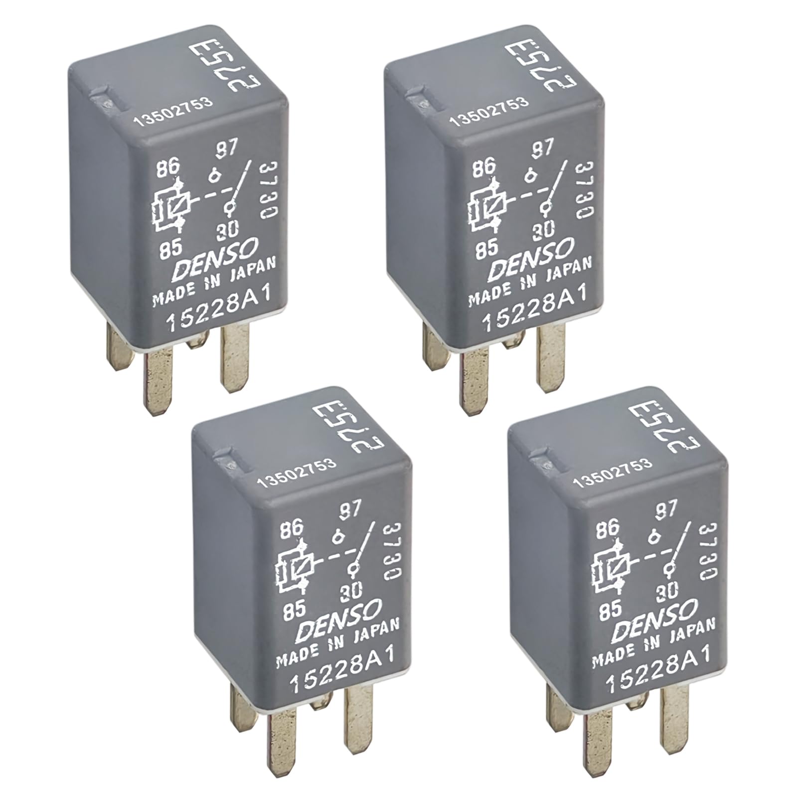 4Pcs Automotive Relay 13502753 2753 12VDC 20A 4Pins Mini Micro Multi-Purpose Relay