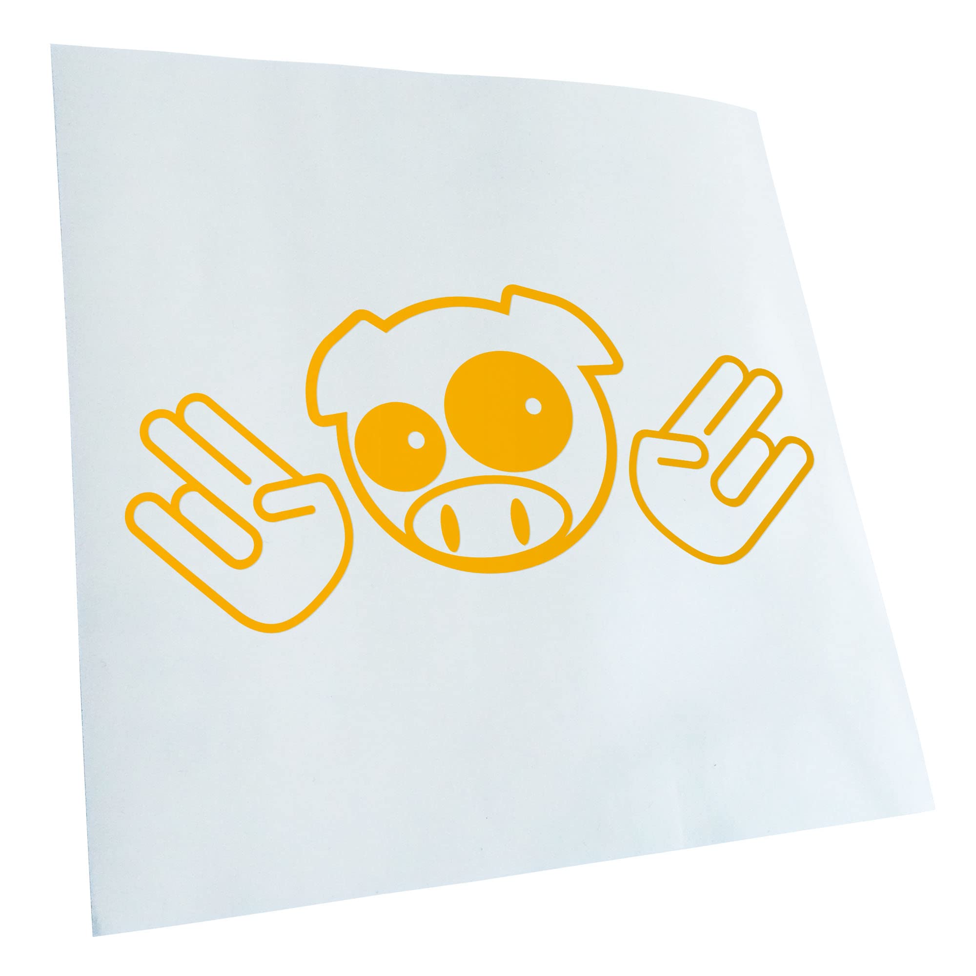 Kiwistar - Car Sticker - Yellow - 60 x 60 cm JDM Pig Shocker - Rear Window Car Sticker Weatherproof for Car Truck Moped Truck - Sticker Exterior Self-Adhesive Tuning Accessories for Window Vehicle