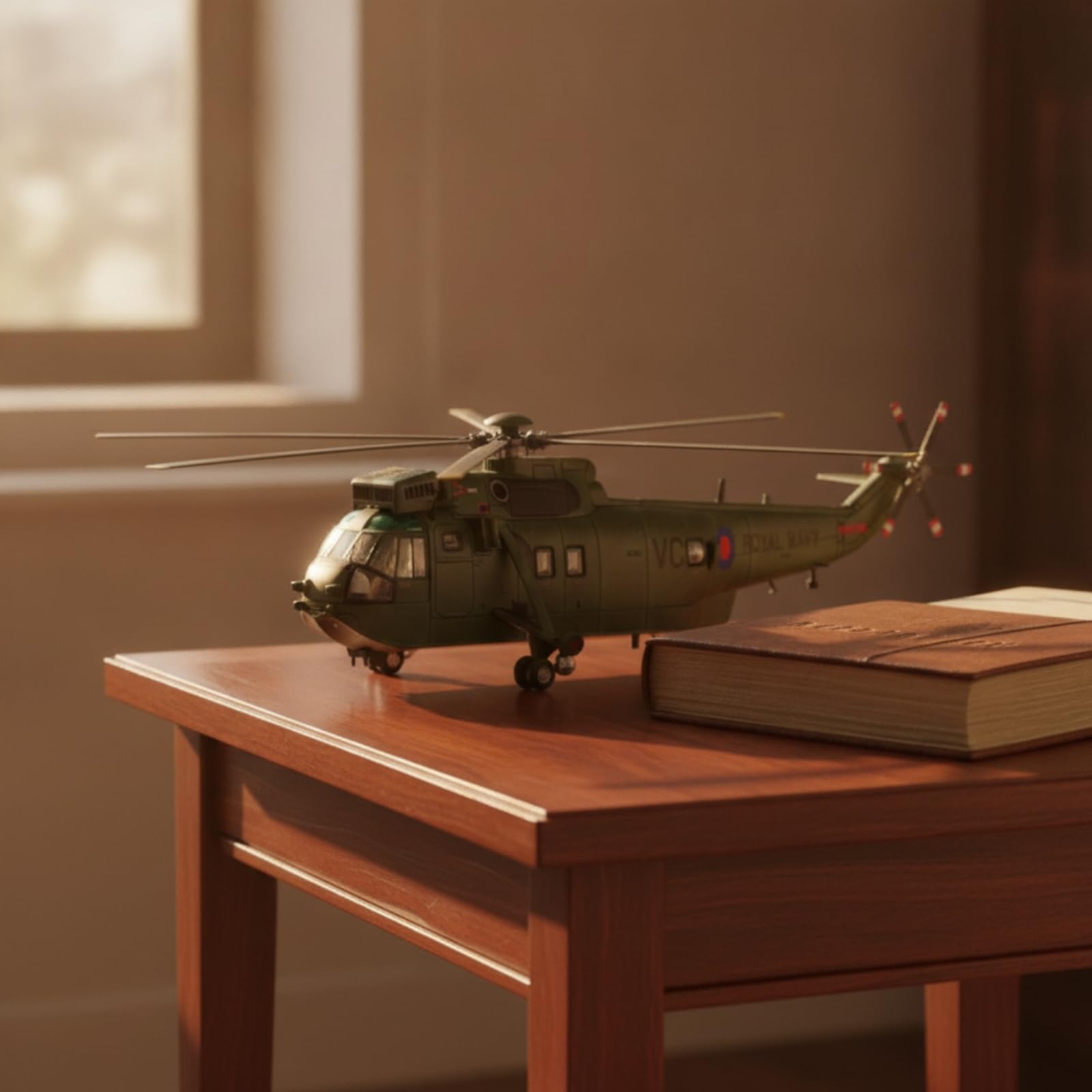 Marine-Hubschrauber Modell detailliert Sammelmodell militärisch Hubschrauber mit Rotorblättern für Sammler, Vitrine, Schreibtisch
