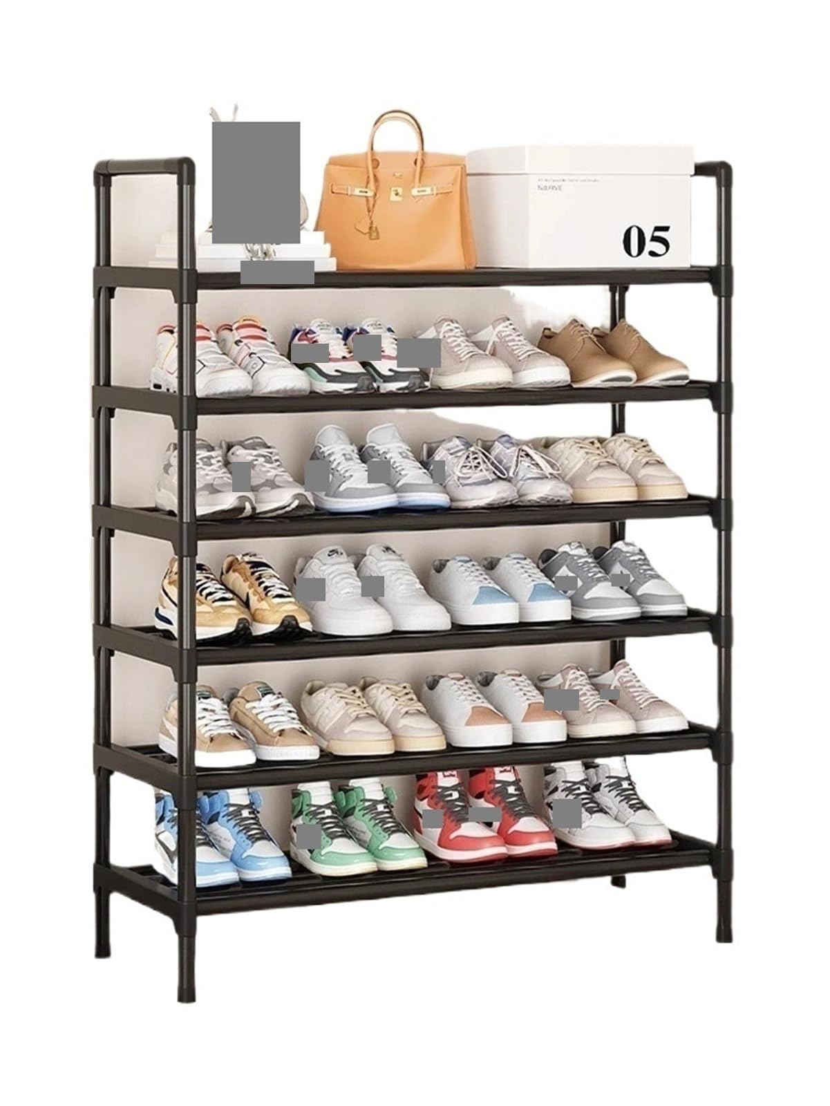 XILEUDUOD Shoe Organizer For Entryway Multiple Layers Metal Shoe Rack, Large Capacity Shoe Organizer for Entryway, Closet, Garage(Length 56cm-6 Tiers)