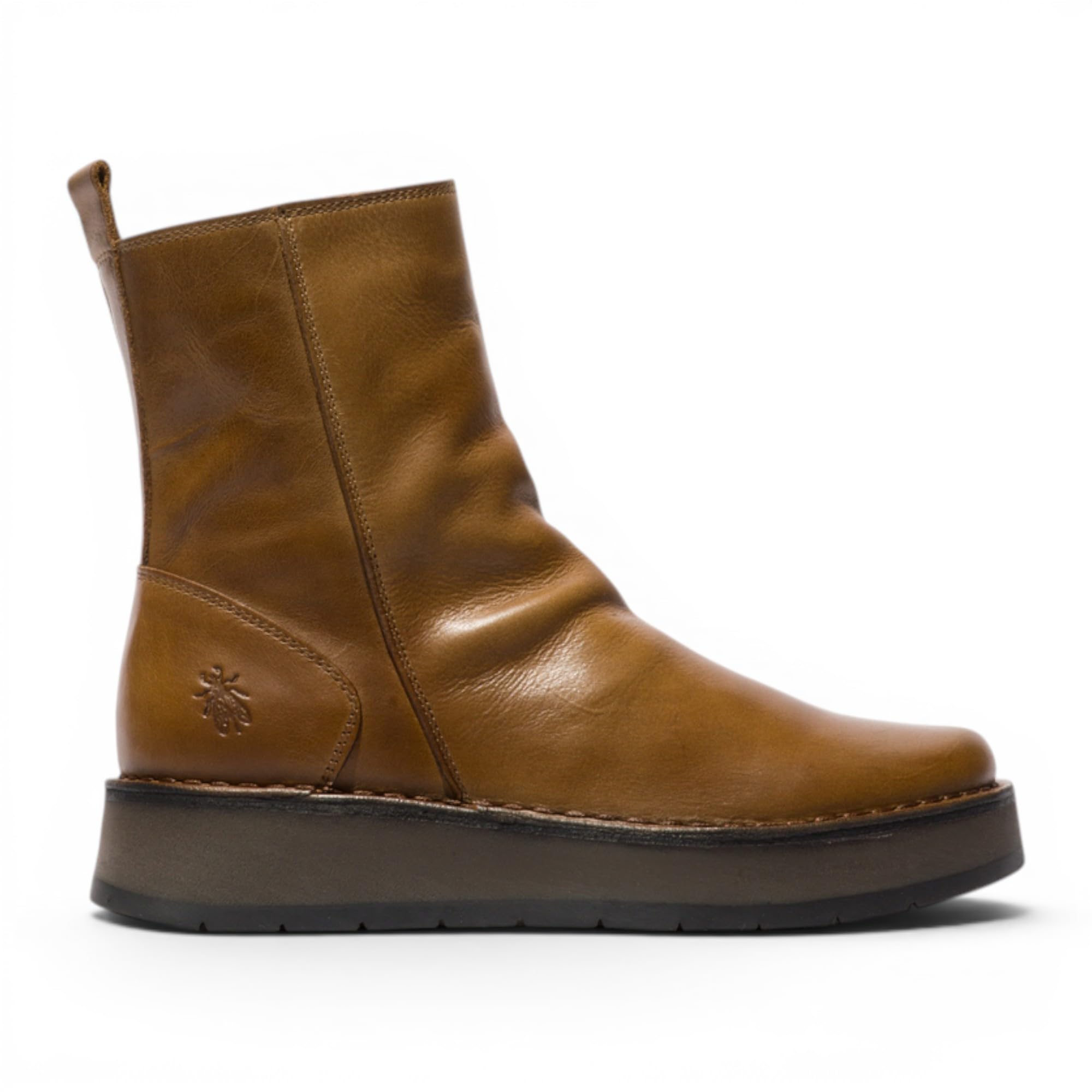 Fly Womens RENO053FLY Stivaletti Comodi in Pelle con Cerniera e Plateau