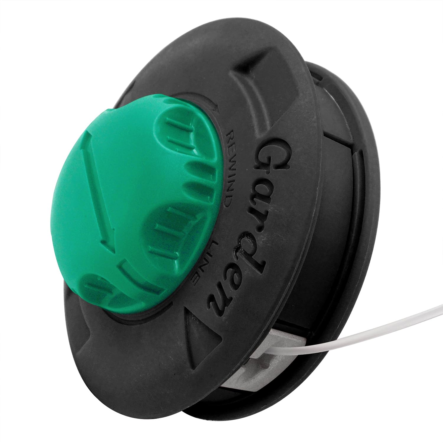 Cabezal de recortadora universal con hilo de 15 m y 2,4 mm, rosca izquierda M10 x 1,25, alimentación automática de línea exterior, carga fácil y alimentación de velocidad de tope