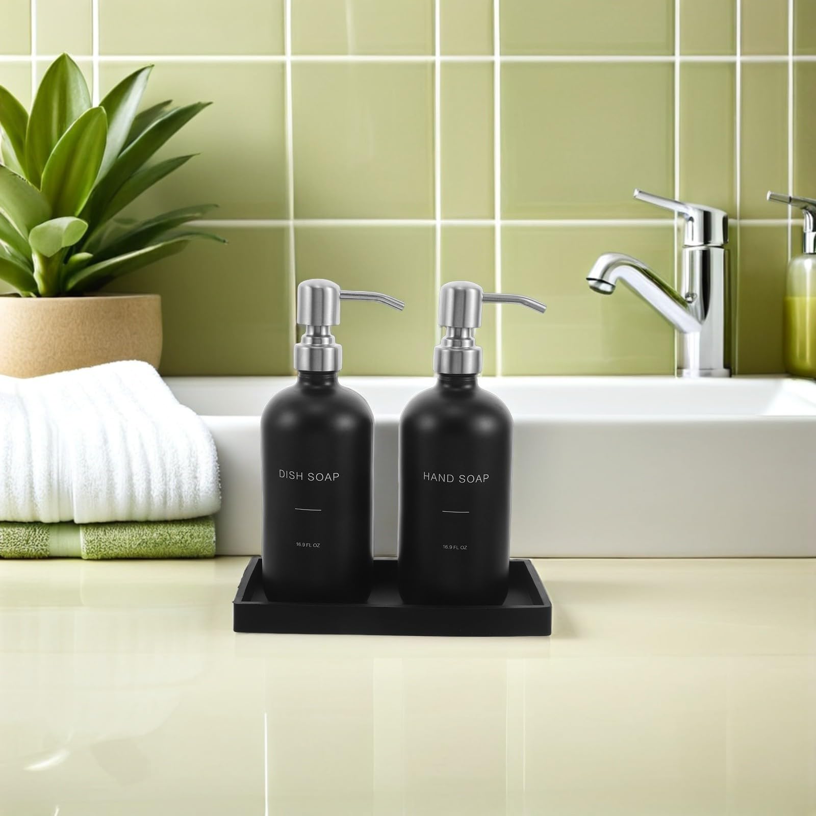 Dispenser Sapone in Vetro da 500ml con Pompa in Metallo