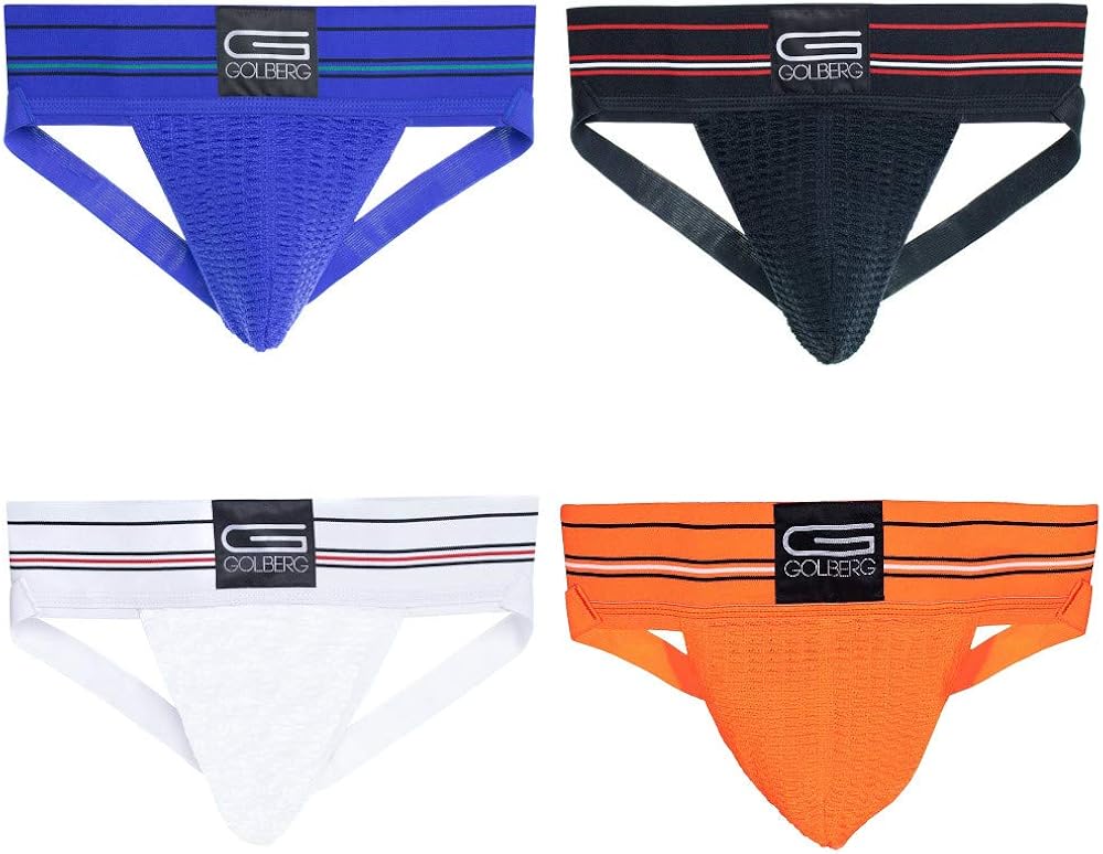 Golberg Athletic Supporters – 4 Pack in Assorted Colors – Contoured Waistband at  Men’s Clothing store