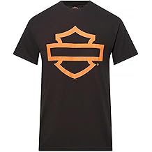 Men's Open Bar &amp; Shield On Black Short Sleeve Crew-Neck T-Shirt