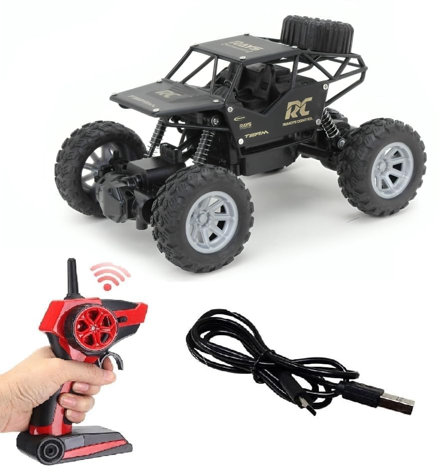 Image of Royals hub Remote Control Rock Crawler 5 Function High Speed 1:18 Rc Car Toys for Boys 2Wd Off Road Vehicle Toy Cars for Kids Monster Truck Rock Climbing Car Toy for Kids【Black】