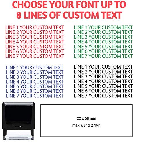 Custom Stamp 1 2 3 4 5 6 7 8 Line Stamp for Mobile Deposit Only Bank Stamp Self Inking Personalized Approved Rejected Emailed Completed Office Business Address Stamp