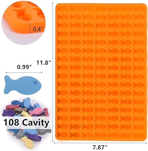 Miniatura 2 de 112 moldes de silicona con forma de pez, moldes antiadherentes de chocolate para hornear y congelar dulces, galletas, cubitos de hielo