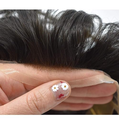 Miniatura 7 de Tupé de cabello humano para hombre, sistema de cabello de encaje para hombres, piezas de cabello natural, extensiones de cabello para hombres,