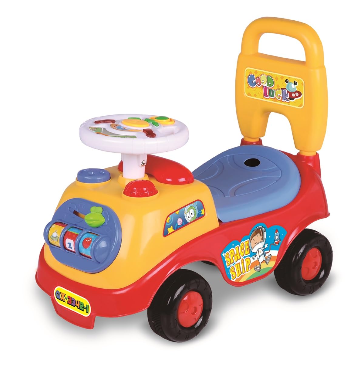 STJOYOPY Ride On Toddler Car,Kids Push Car, Sit to Stand Ride On Toys with Music Steering Wheel for Toddler 19-36 Months, Boys and Girls