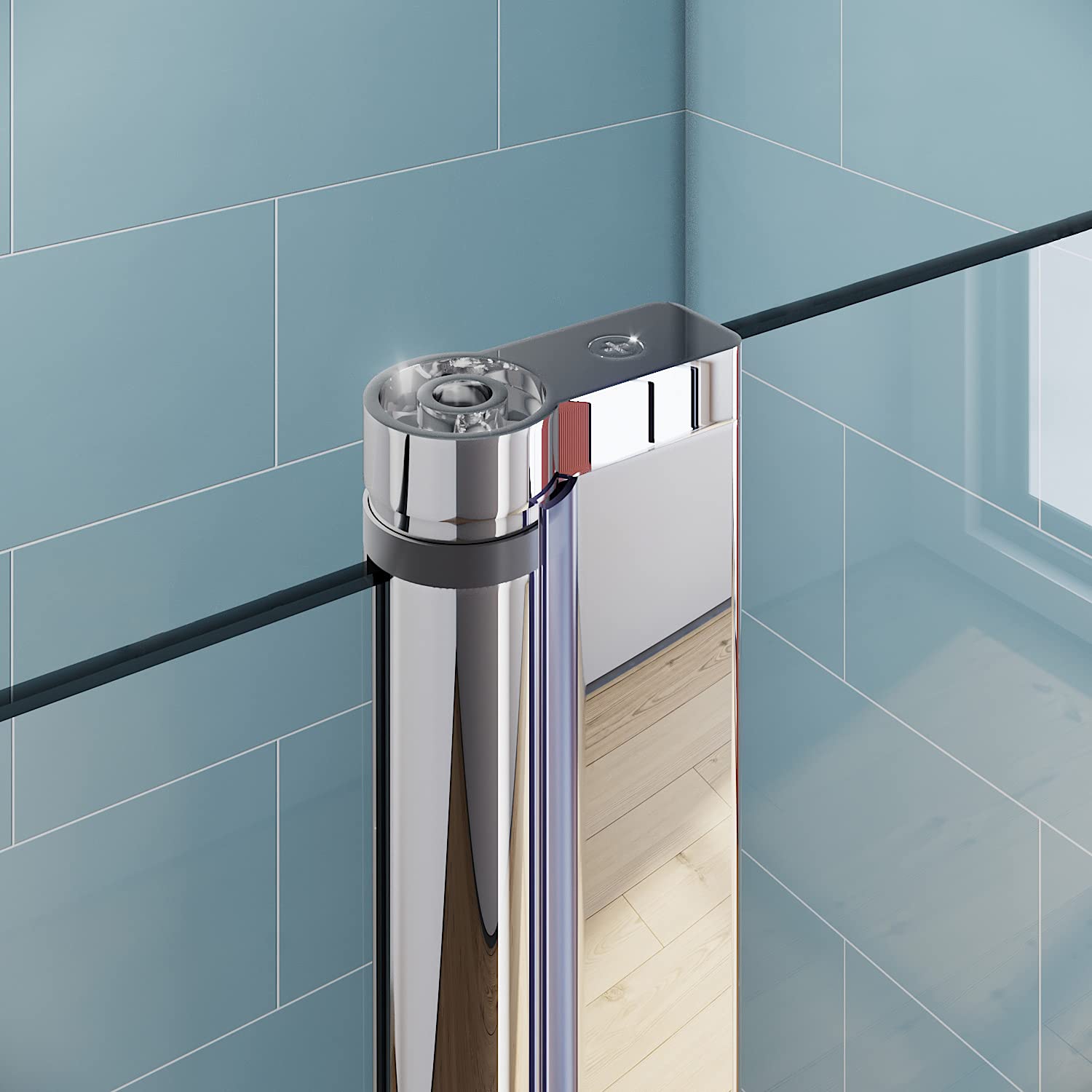 ELEGANTE Parete Vasca da Bagno Doccia 120x140cm, Parete Sopravasca, con Barra Stabilizzatrice, Smerigliato Vetro Trasparente 6mm per Vasca da Bagno, Attacco Vasca, Parete Doccia