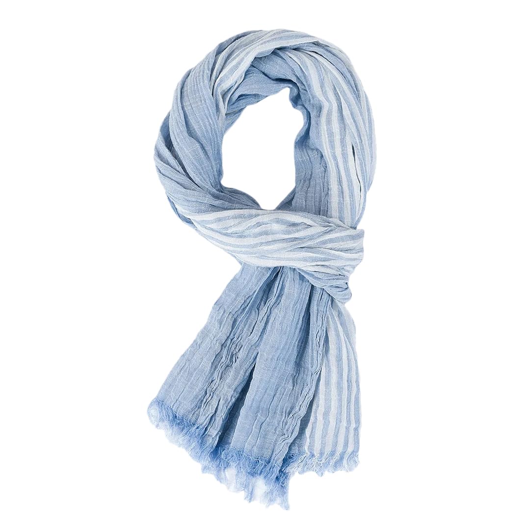 Men Striped Cotton Linen Scarf Male Warm Tassel Scarves Shawl