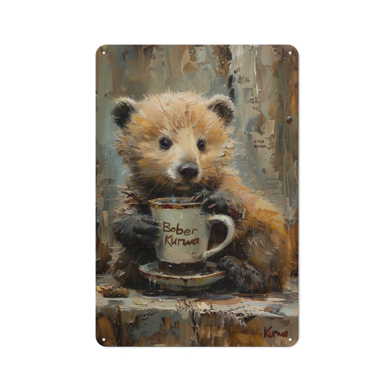 Junmoney Bober Kurwa Beaver Retro Tin Sign 30X20cm For Hobby Room Or Studio, New-Space Wall Decor For Creative Interior Collectors