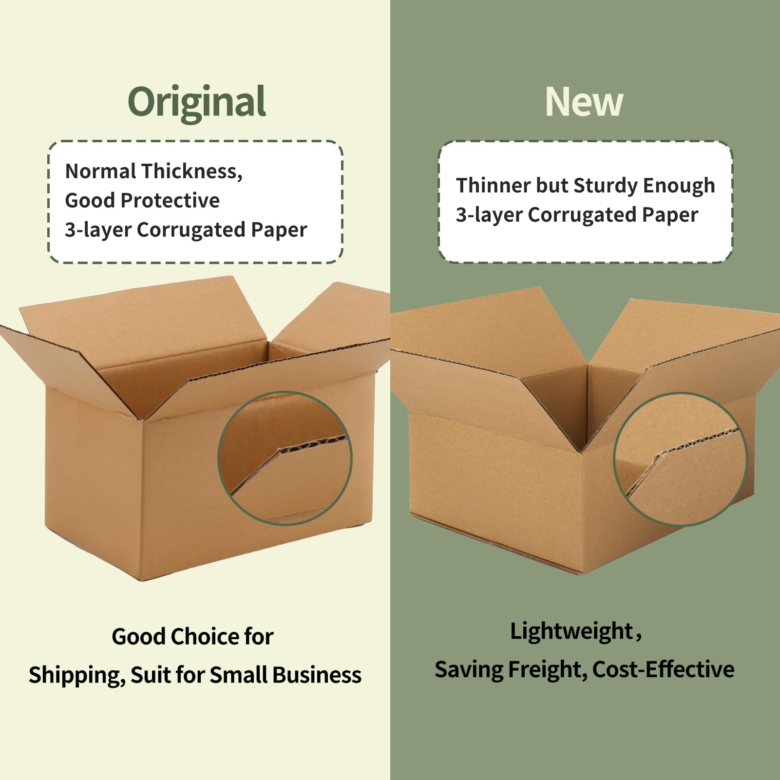 CRUGLA 40 paquetes de cajas de envío de 8 x 6 x 3 pulgadas para pequeñas empresas, cajas de cartón corrugado a granel para envío, embalaje, correo