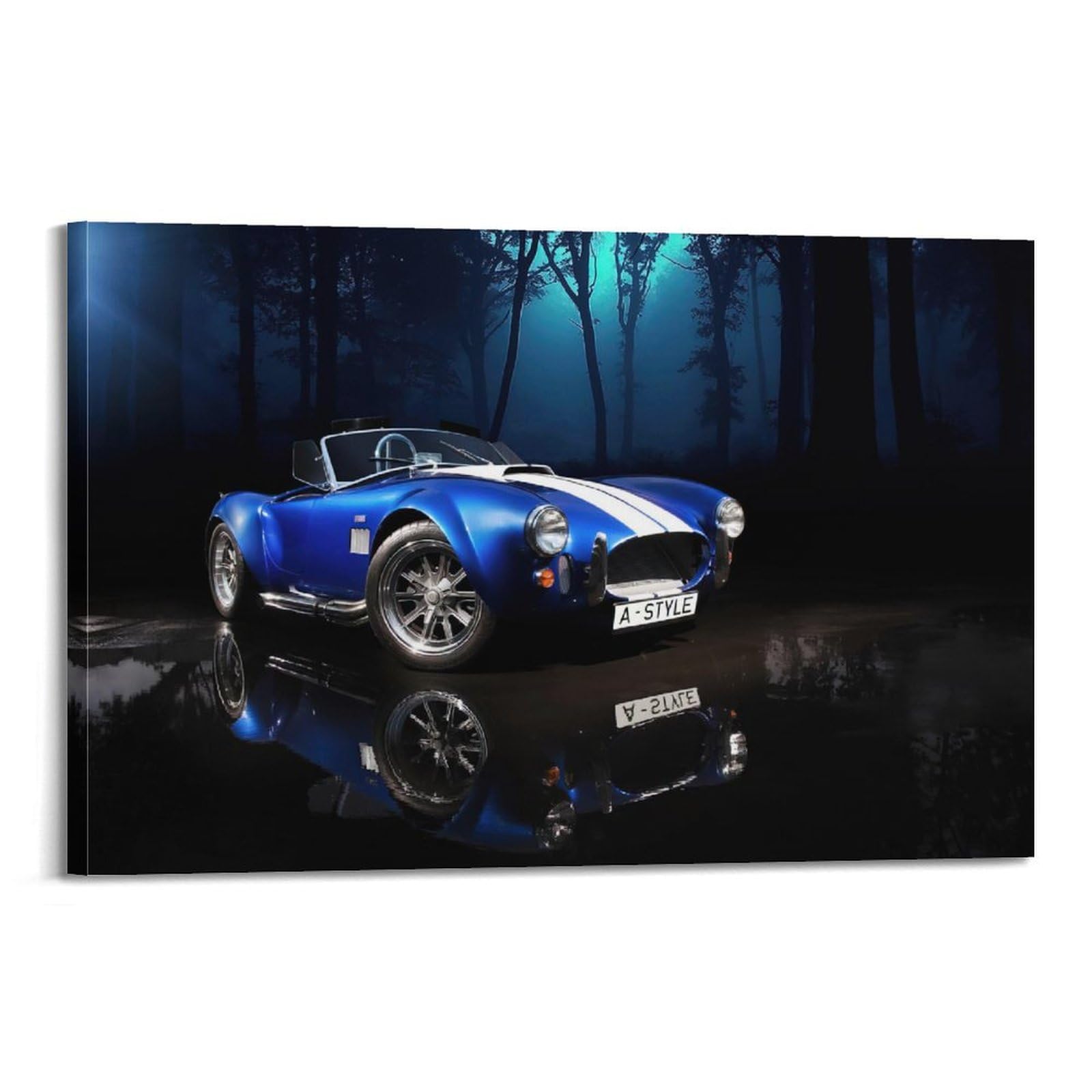 Vintage Supercar Poster Shelby Cobra Racing Car Decorative Painting Canvas Art Picture 24x36inch(60x90cm)