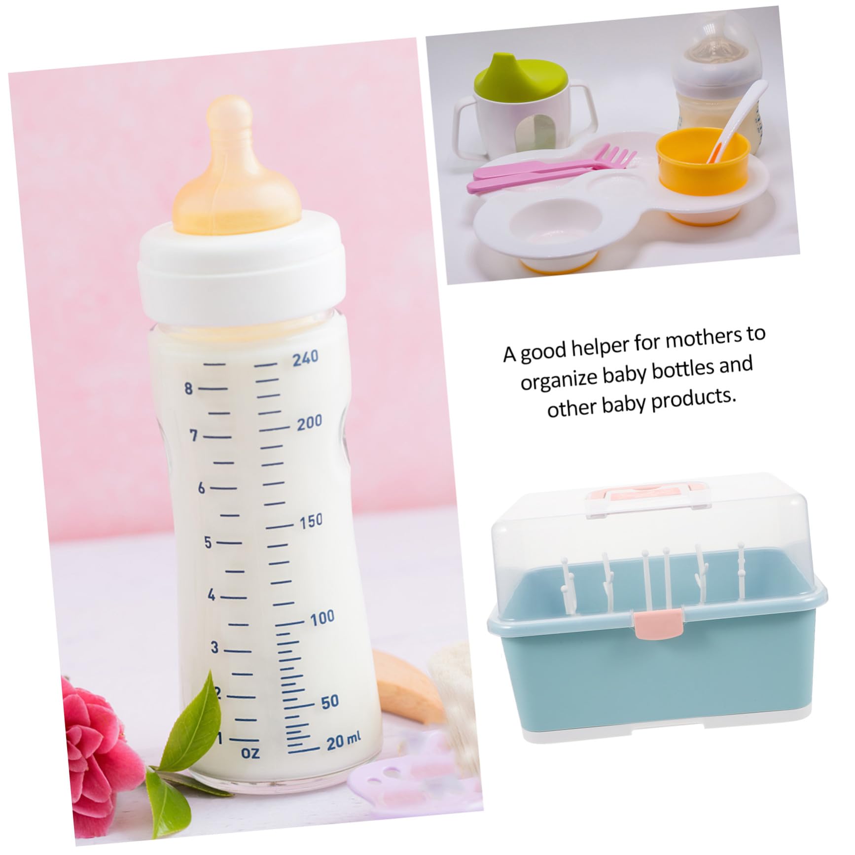 ERINGOGO Babyflaschen Aufbewahrungsbox aus Pp mit Ablagefunktion und Robustem Design Platzsparend für Babyflaschen und Stillzubehör bei Shower