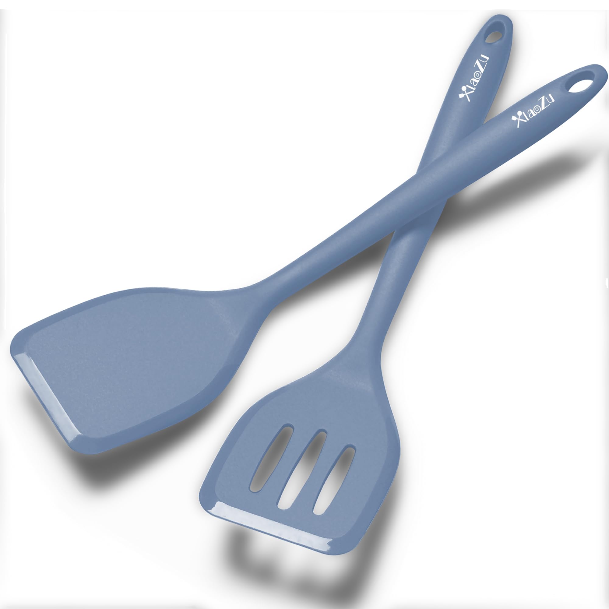 Silicone Spatula Turner Set, High Heat Resistant Spatulas with Seamless One Piece Design, Nonstick Rubber Flippers Utensils for Baking & Cooking,BPA-Free, Starry Blue,11IN