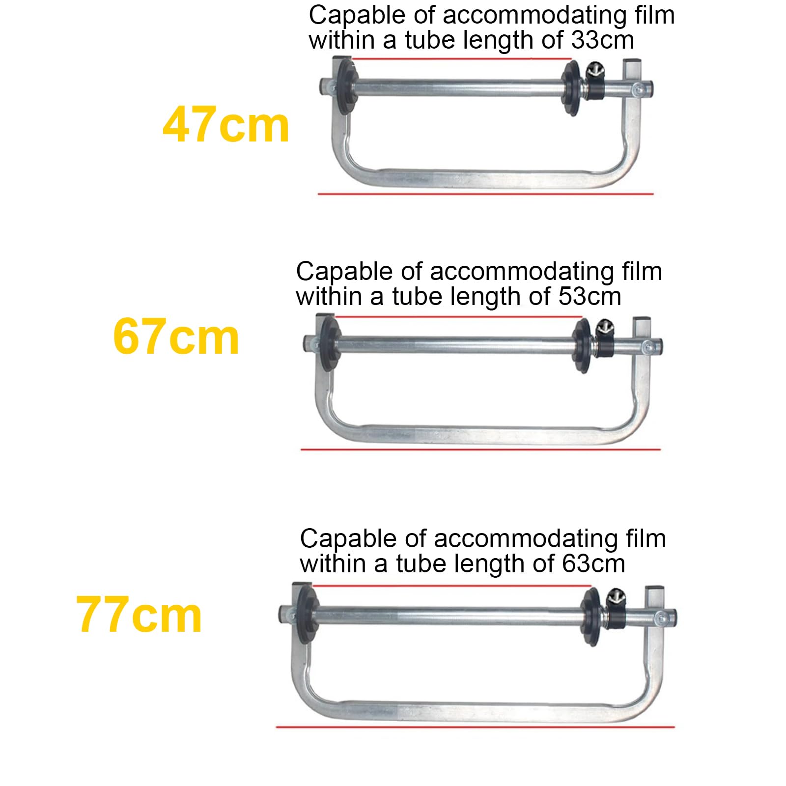 Enrouleuse De Film Manuelle, Distributeur De Film Étirable, Diamètre Intérieur du Tube : 76 mm, Longueur : 33 cm/53 cm/63 cm, pour Supermarchés, Fruiteries, Hôtels Et Particuliers