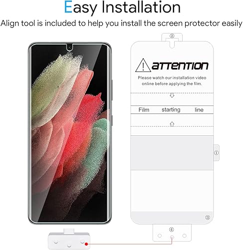 Miniatura 7 de TAURI Diseñado para Samsung Galaxy S21 Ultra 5G de 6.8 pulgadas, protector de pantalla de privacidad de película de TPU flexible + protector de