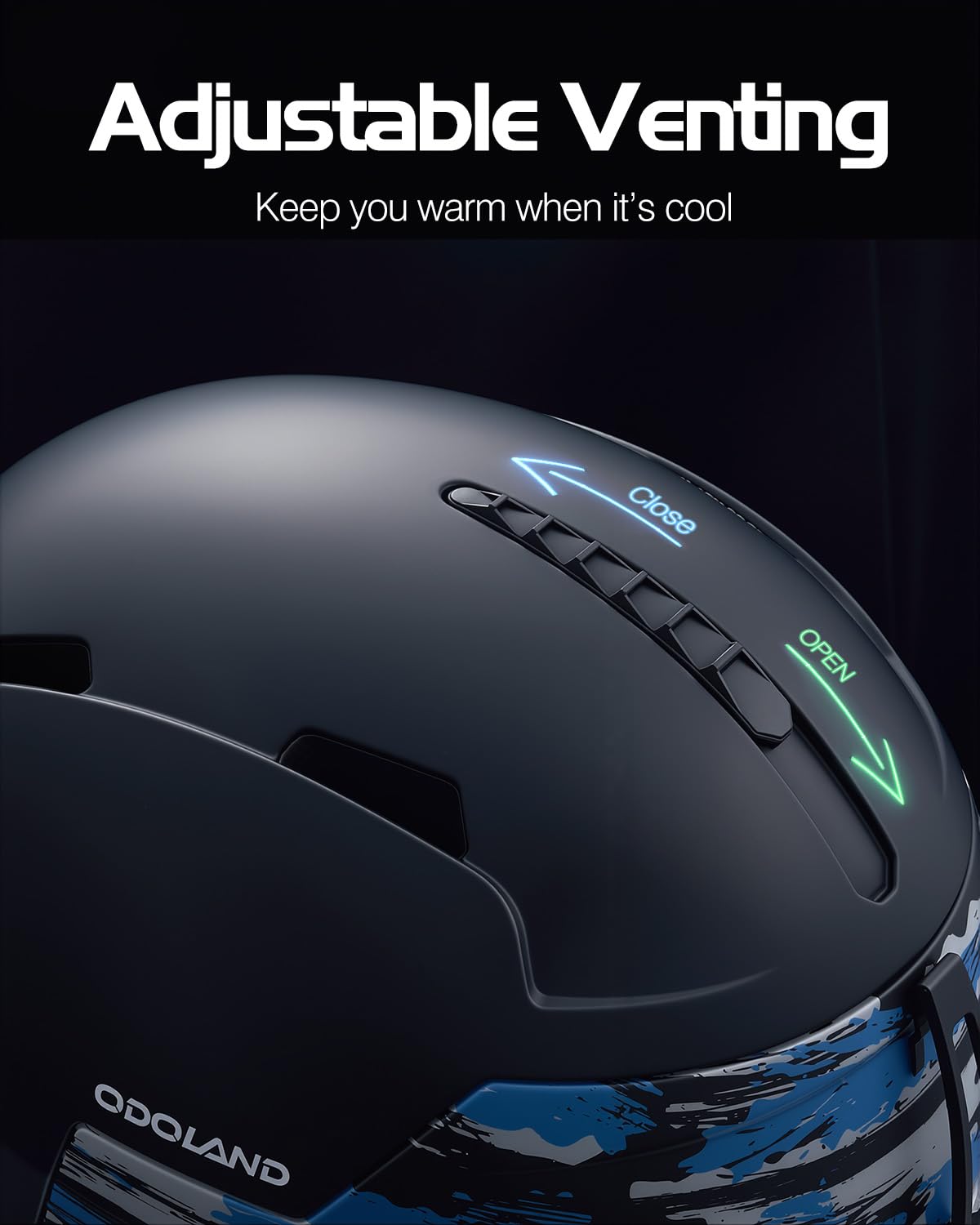 Odoland Casque de Ski pour Homme Femme, Casque de Snowboard avec Réglage Ajustable pour Adulte Adolescent, Certifié Sécurité, Compatible avec Les Lunettes de Ski, pour Ski, Snowboard