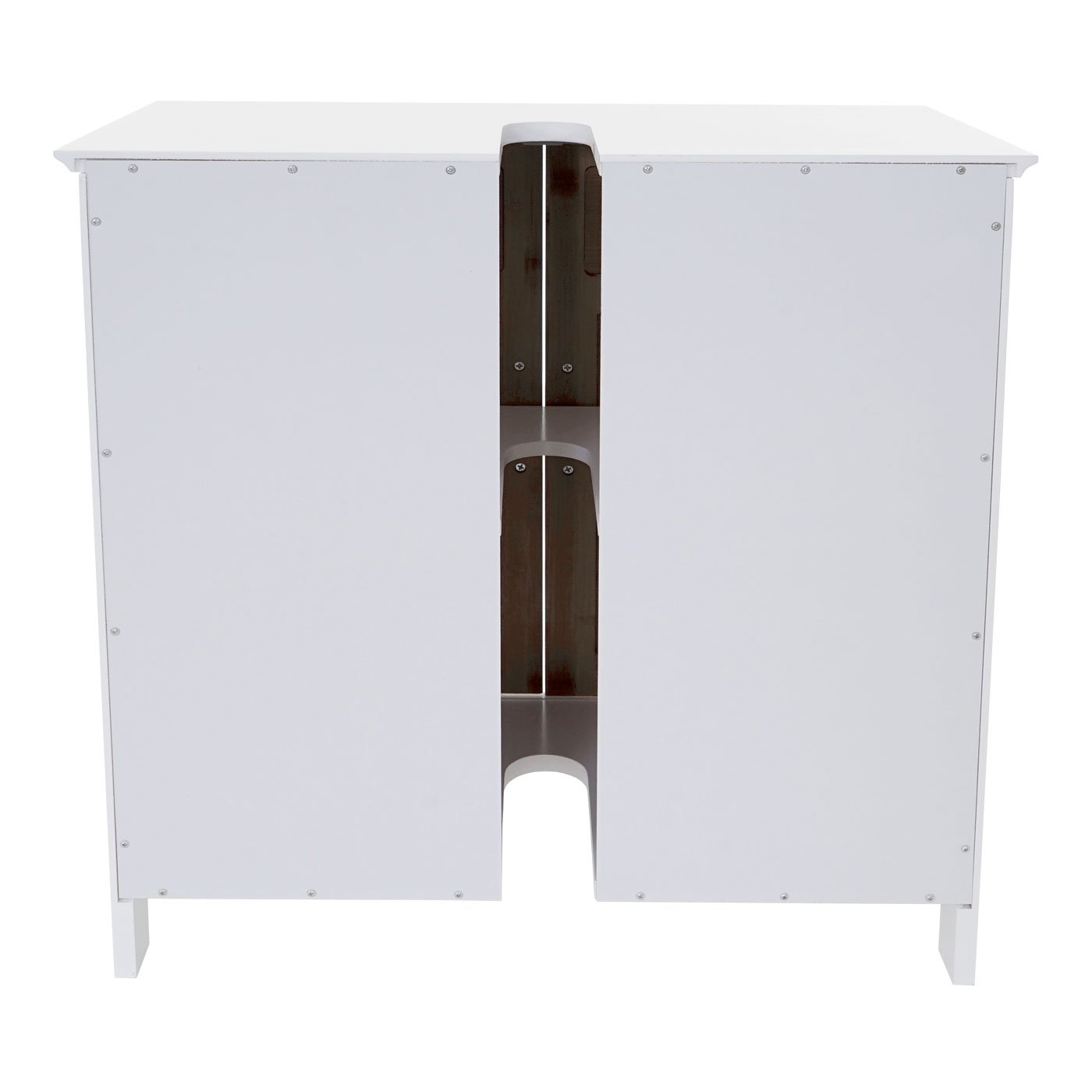 Mendler HWC-A85, badkamermeubel 2X hoge kast wastafelmeubel bamboe, wit