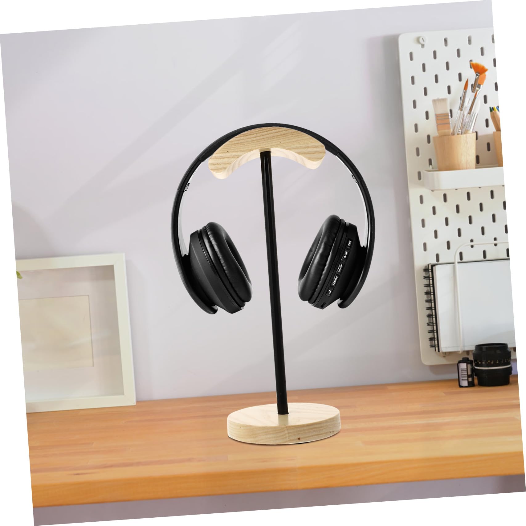 Soporte de Auriculares de Madera para Escritorio Organizador de Auriculares con Diseño Único y Estabilidad para Decoración y Gaming