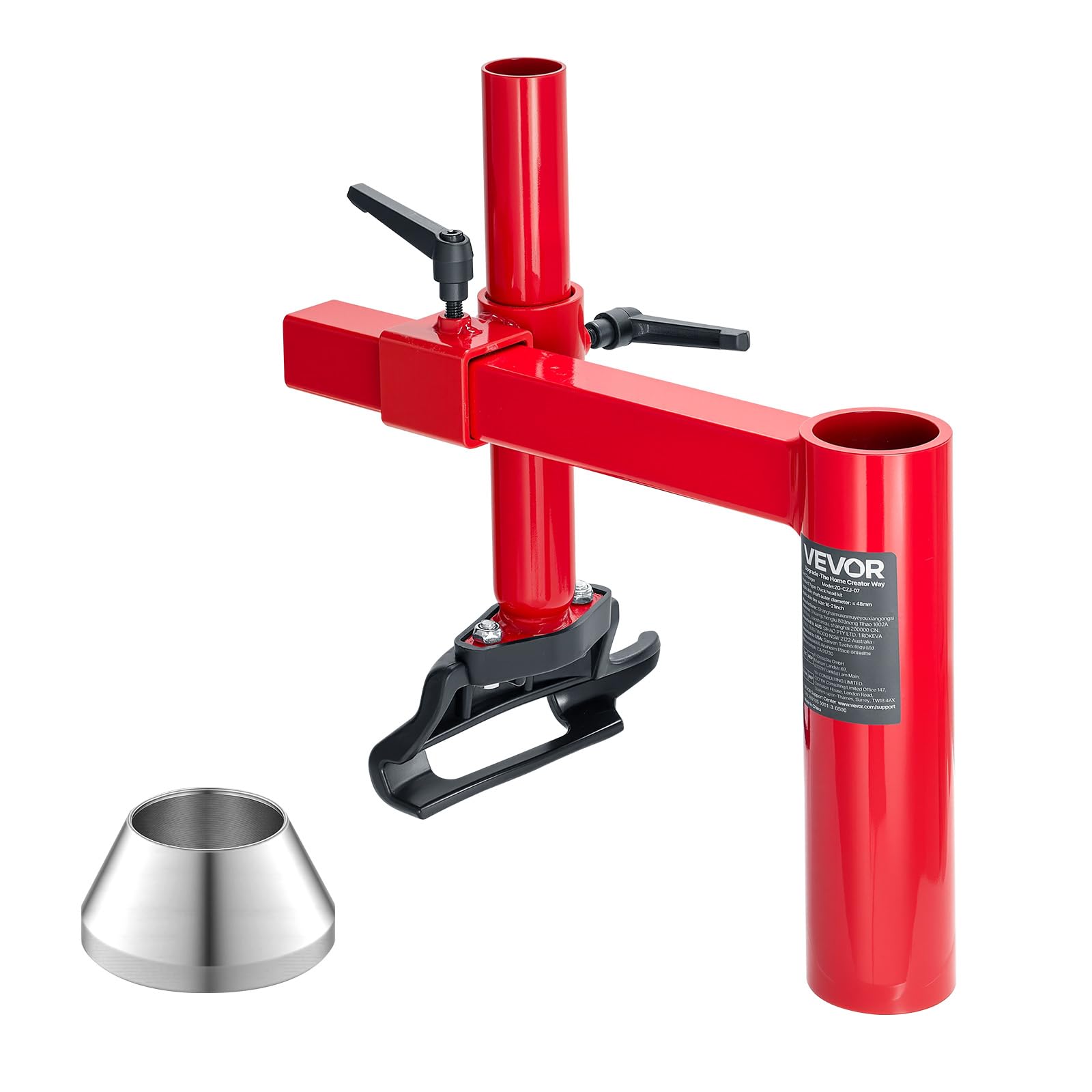 VEVOR Kit Adaptador de Cabeza de Cambiador de Neumáticos Manual con Cono Plateado, Apto para Ruedas de 406 mm a 533 mm, para la Mayoría de Automóviles, SUV, Camiones, Vehículos de Todo Terreno