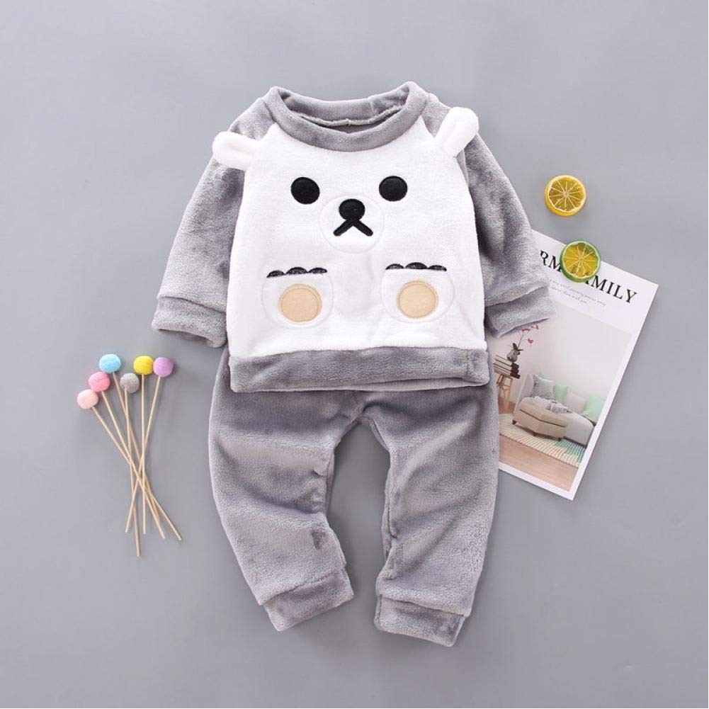 Winter Ren'S Pajamas Set For Boys Warm Pajamas Thickened Girl Pajamas Flannel 2-5 Years Old Fleece Thermal Underwear Set