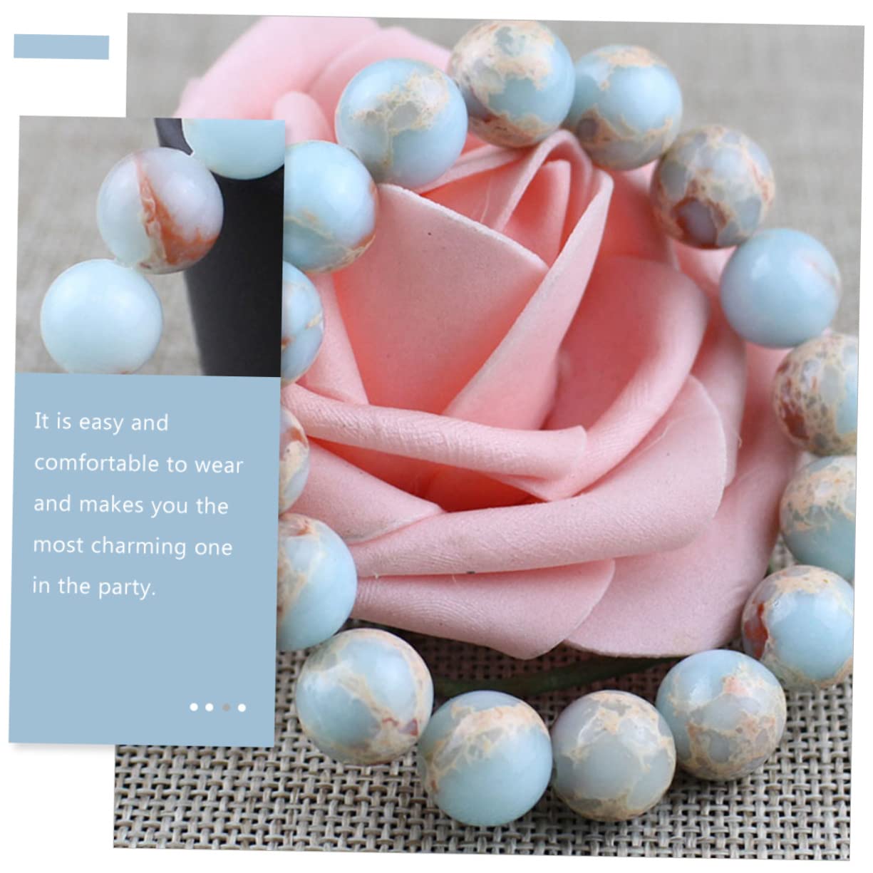 Schmuck Blaue Kugel Armband Perle Mädchen gebettet natürliche Miss Runde Perlen