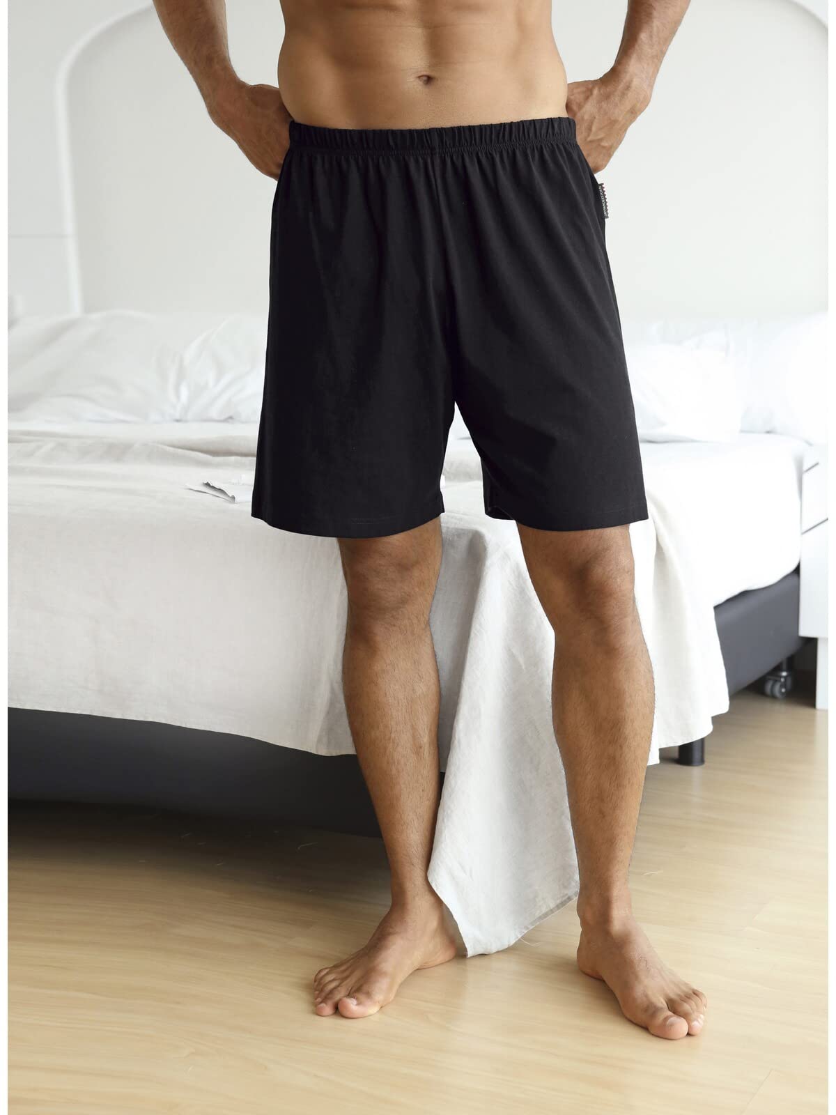 Jan Vanderstorm Herren Kurze Schlafhose Malvik | Pyjama Shorty | Gummizug | reine Baumwolle | große Größen L-7XL