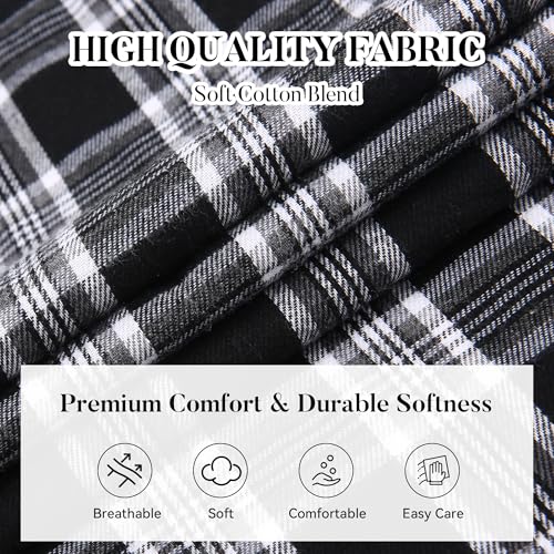 Image of WARHORSEE Flannel Shirt for Men Long Sleeve Button Down Plaid Shirts